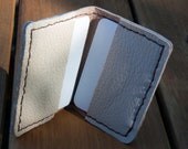 Slim and soft Hand Stitched Deerskin Front Pocket Wallet or Business Card Holder - Cream