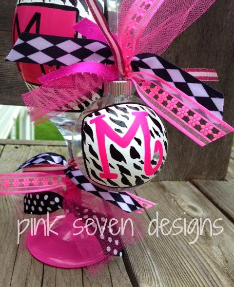 ZEBRA Print Letter Ornament