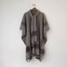 Vintage Grey Wool Fleece Blanket Poncho / One Size