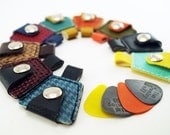Guitar Pick Holder Keychain - Made of Recycled Vinyl - Free Shipping