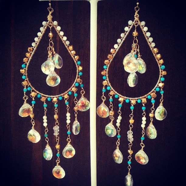 CALYPSO Dea Bohemian Elegant Gypsy Dangle Chandelier Earrings