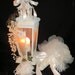 Romantic Shabby Chic Ivory Wrought Iron Lantern For Wedding Decoration, Garden or Home