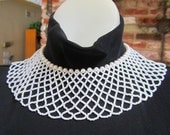 Vintage 1950's Hand Beaded Collar Choker Necklace signed HONG KONG
