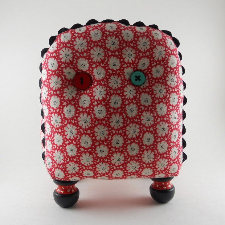 Red and White Pincushion Chair