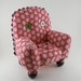 Red and White Pincushion Chair