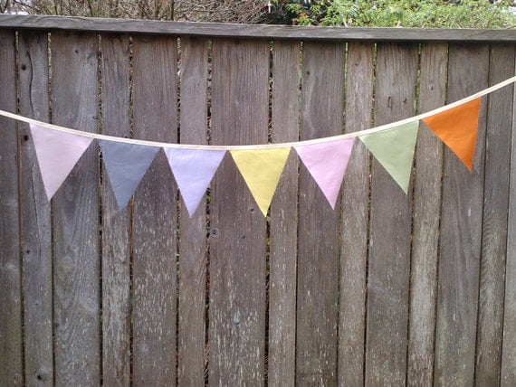 Fabric Bunting Flags - Farmers Market pennants spring colors Il_570xn