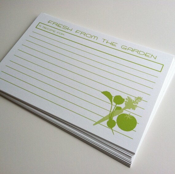 Fresh from the Garden Recipe Cards Il_570xn