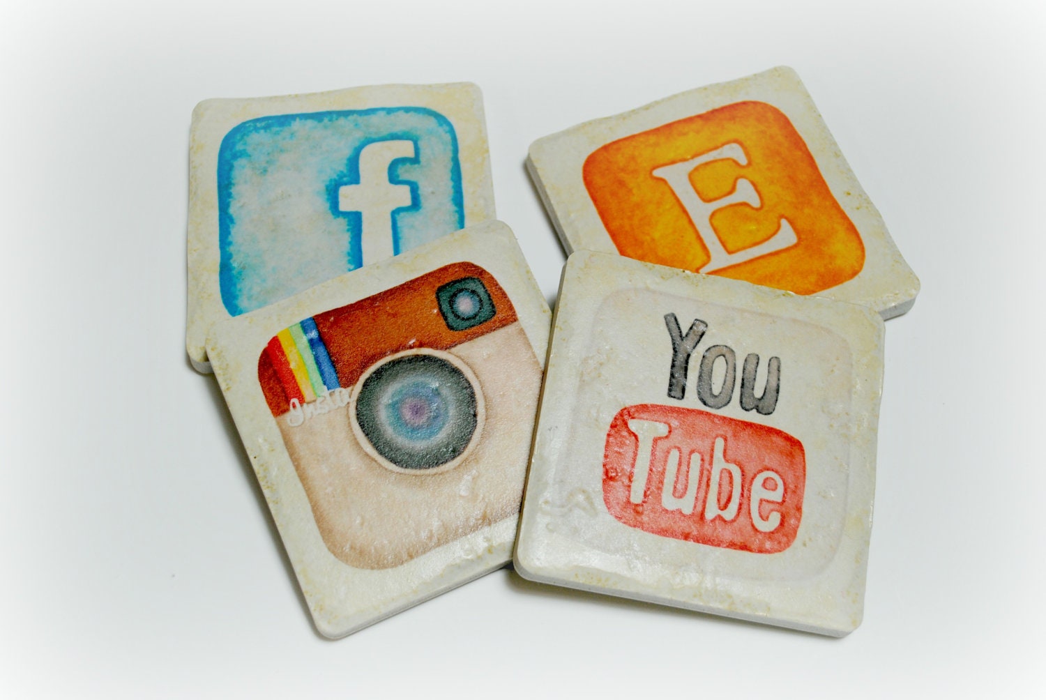 Phone app icon coasters set of any 4