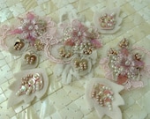 Pink/Cream Lace Applique n.1