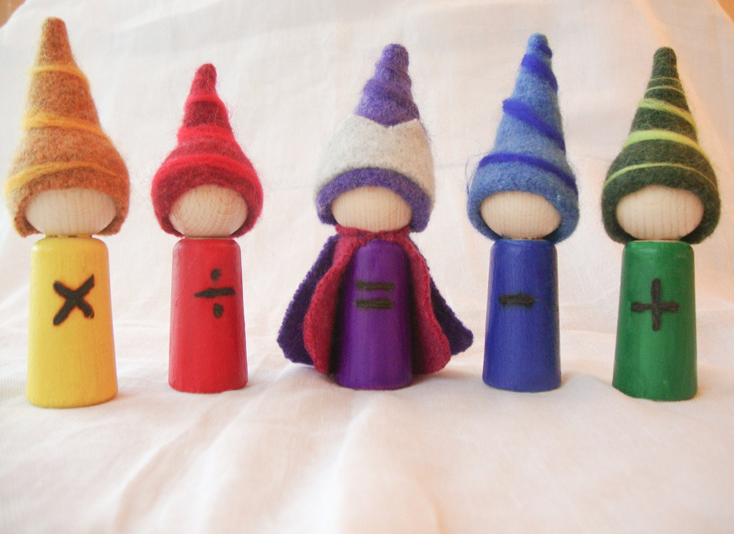 Waldorf Math Gnomes, Educational Toy, Math, ,Home schooling, Waldorf School, finger puppet