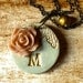 Custom Letter Necklace - Shabby Chic - Romantic - Antique-Vintage- Champagne and Gold