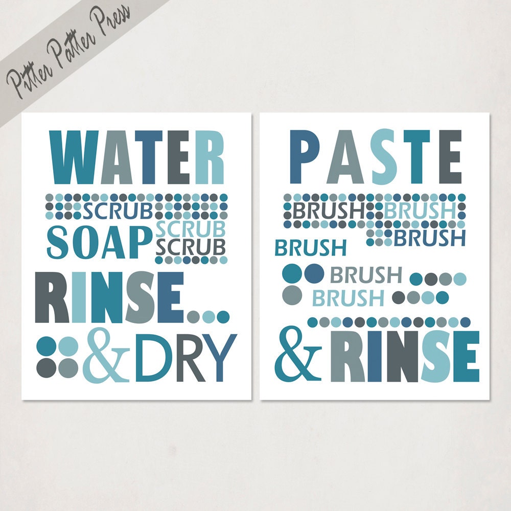 Bathroom Wall Art for Kids // polka dot by pitterpatterpress