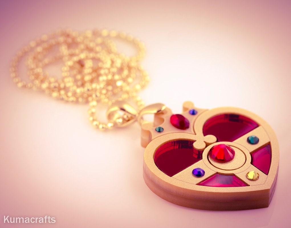 MADE TO ORDER Sailor Moon Inspired Cosmic Heart Compact Necklace Pendant Laser Cut Acrylic