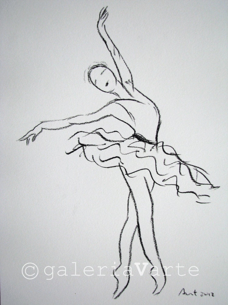 Charcoal drawing - ballet - original - europeanstreetteam