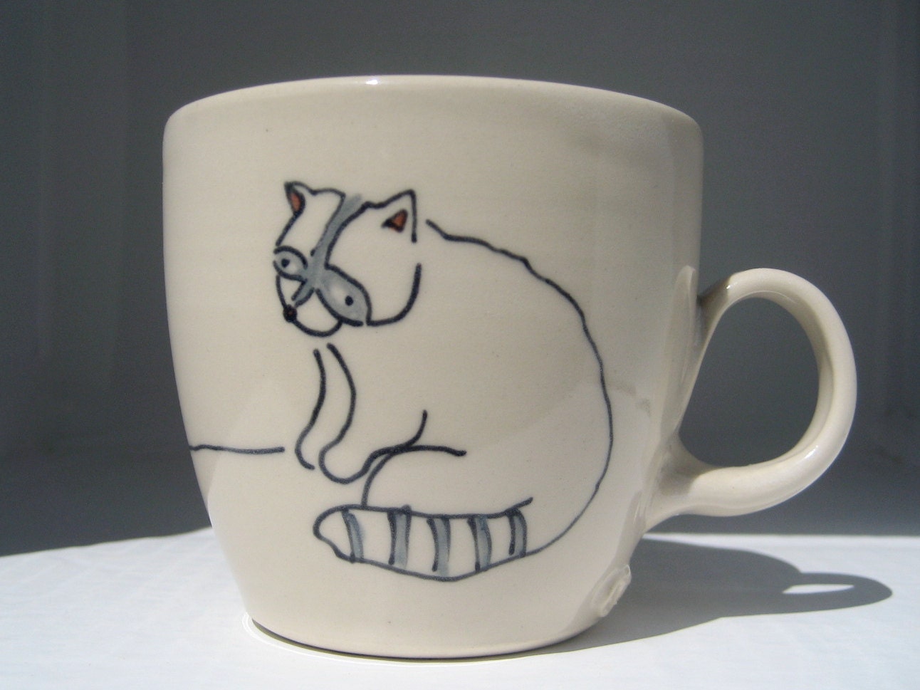 Custom Order for Kira -  Pair of Two Raccoon Coffee Mugs