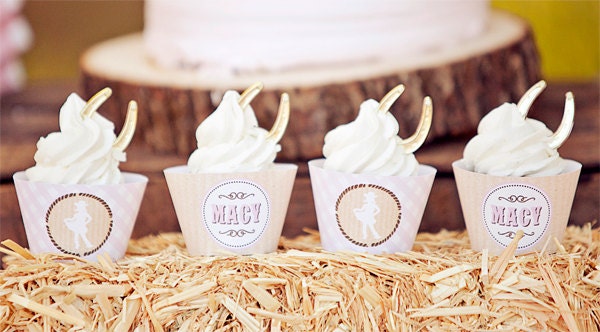 Cowgirl Party Cupcake Wrappers - Printable