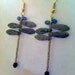 Dragonfly Earrings Purple Peacock