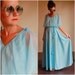 Vintage 70s Dress / Aqua Maxi Flutter Dress / Small or Medium