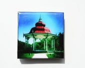 Hipstamagnets: Square Tile Resin Photographic Magnets (Towergrove Park Band Stand)