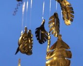 Silver spoon fall leaf wind chime