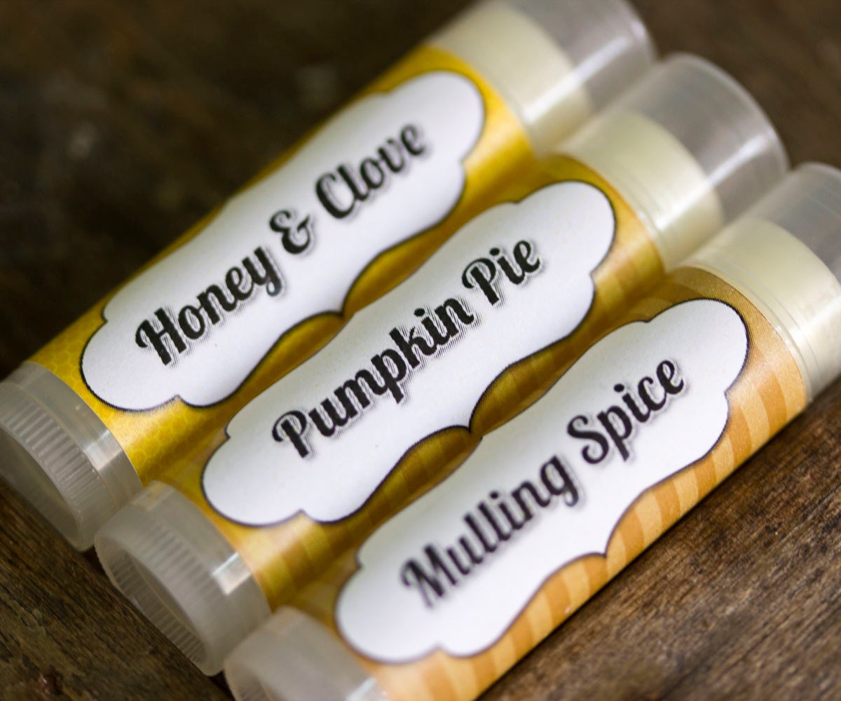 Autumn Lip Balm Trio Honey & Clove Mulling Spice and Pumpkin Pie