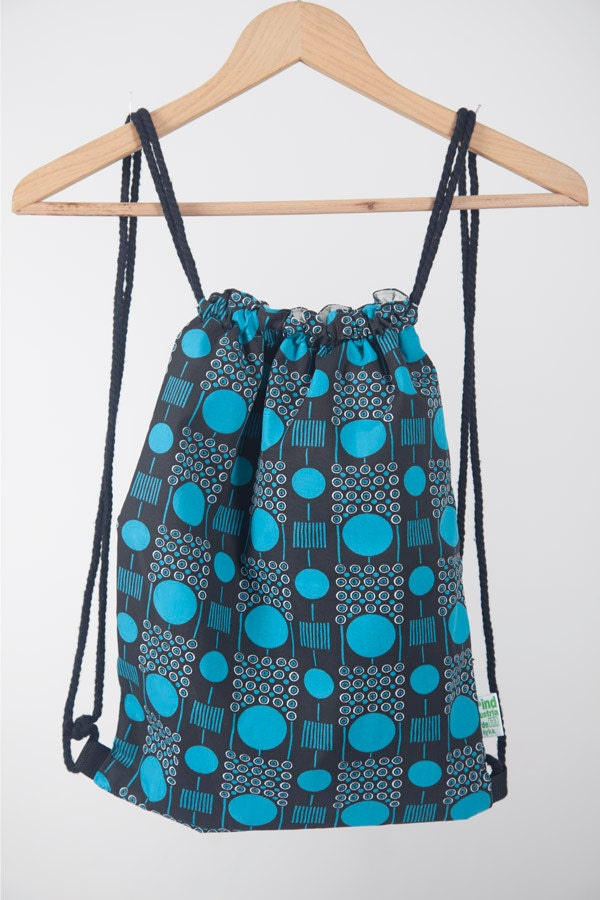 Backpack laptop purse BLUE RINGS