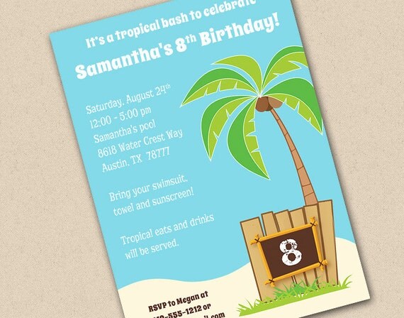 Tropical Birthday Bash Invitation Il_570xn