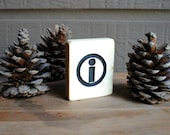 Information I Symbol - Reclaimed Wood, Hand Painted