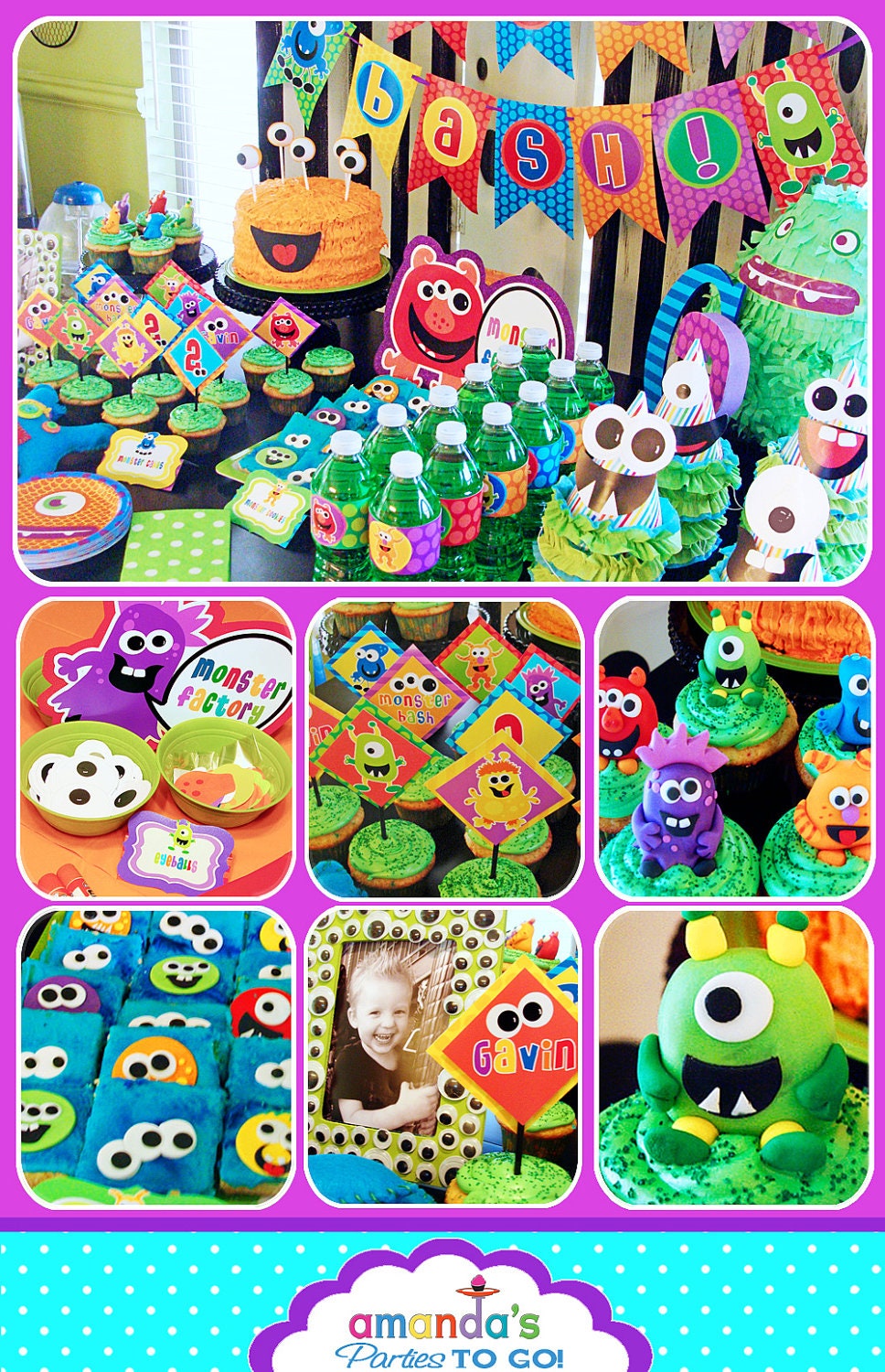 Monster Party Birthday - Monster Bash - HUGE Printable Party Set by Amanda's Parties TO GO