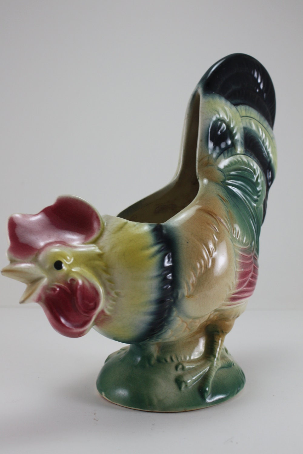 vintage ceramic rooster and hen