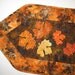 Batik Table Runner Quilted with Autumn Maple Leaves Appliqued