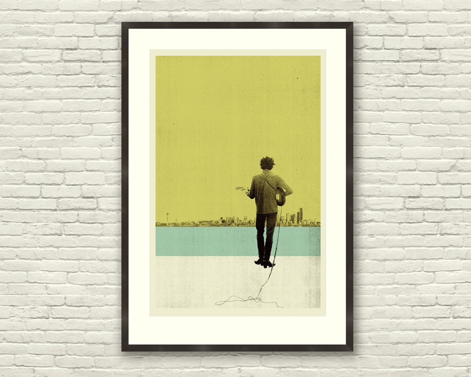 Bob Dylan Inspired 20 x 30 Handprinted Silkscreen Art Print, DYLAN IN SEATTLE, Modern Poster, Vintage Style