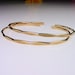 2 - Medium Gold Cuff Bracelets - 14k Yellow goldfill - Stacking Bangles - Thin Bangle Bracelets