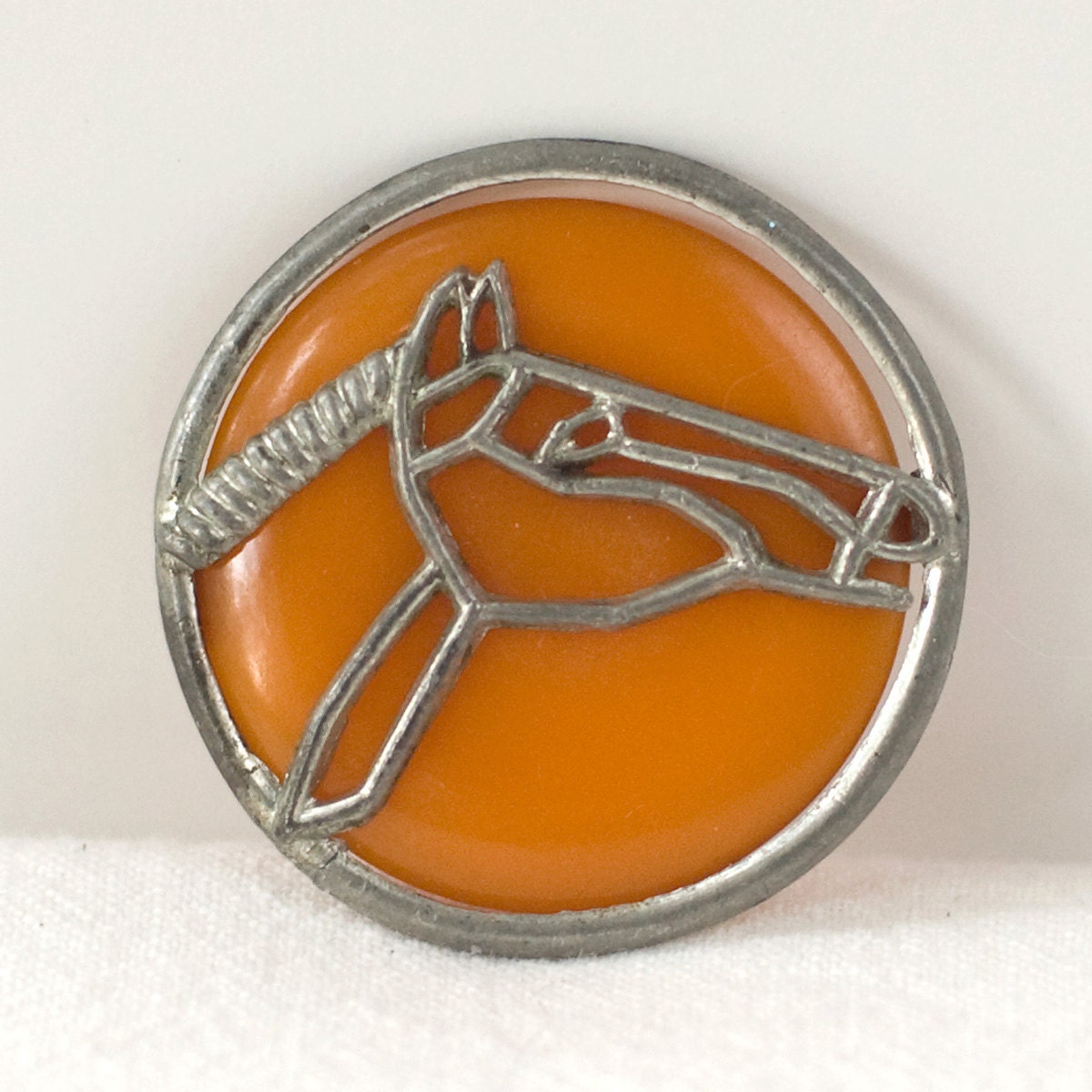 Bakelite Butterscotch Horse Pin Vintage