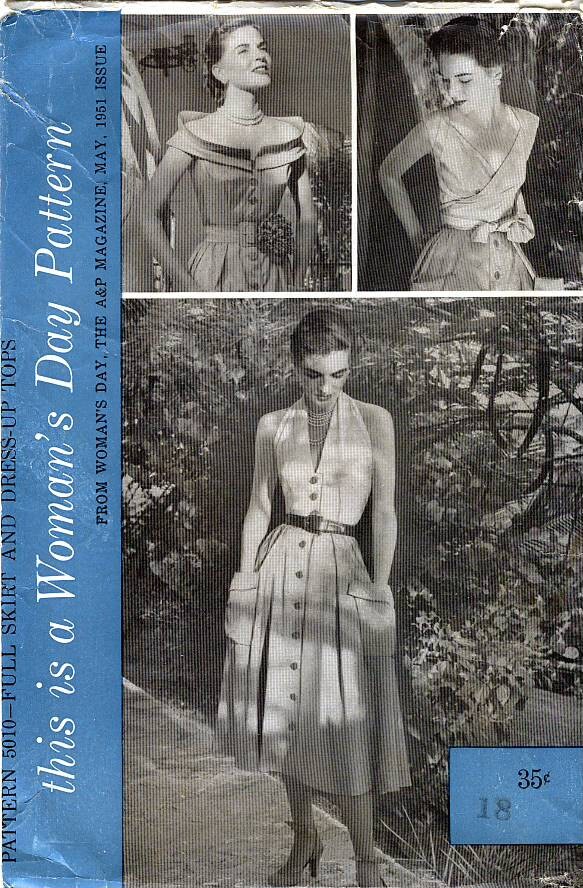 Woman's Day 5010 Vintage 50s Ladies' and Misses' One Skirt and Thee Tops Sewing Pattern - Unused - Size 18 - Bust 36