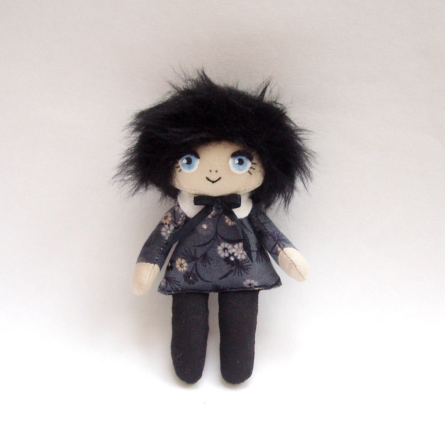 rag doll, tiny goth art doll