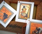 halloween gift tags- vintage style set of 5- all hallows eve