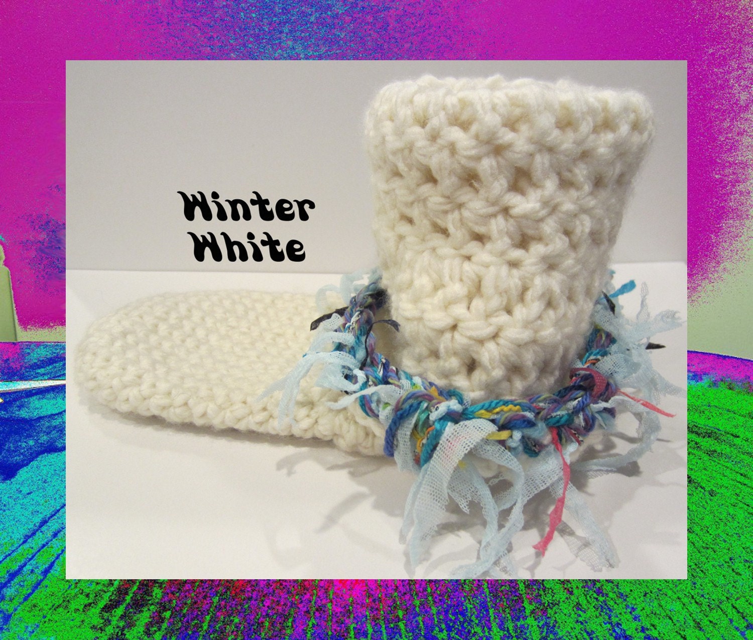 Even Taller Boot Cuff Socks , Slipper Socks , Slouchy Socks , Funky Handmade Socks , Chunky Boho Socks With Colorful Trim