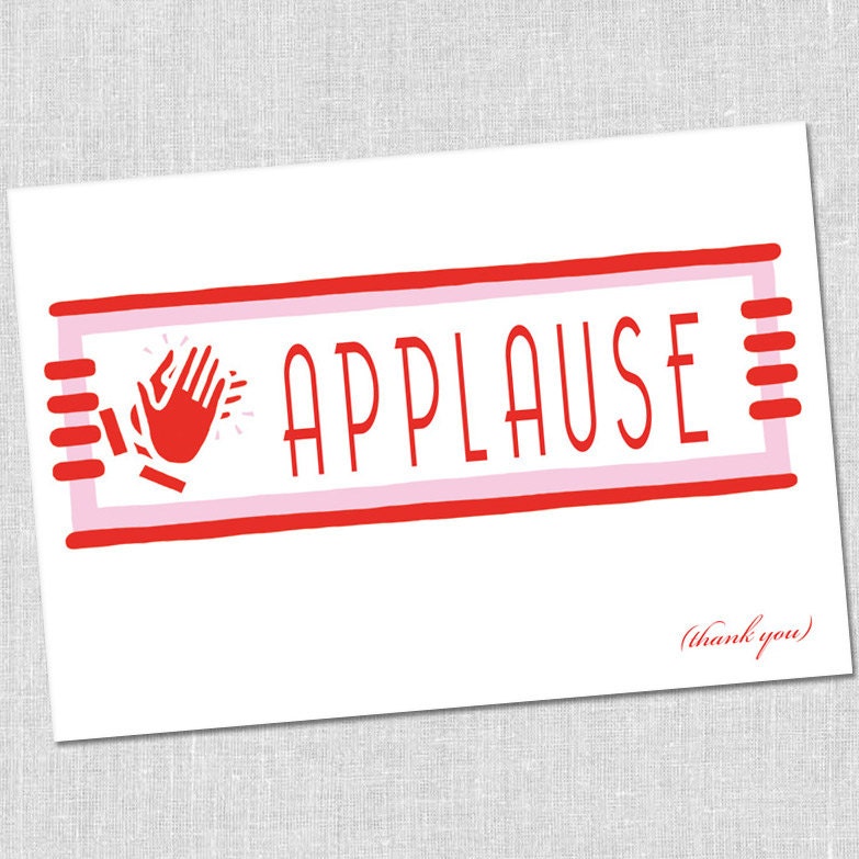 Applause Sign Thank You Notes Set of 10 by SouthCityPress on Etsy