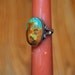 vintage ring, 1970's Native American turquoise cabochon sterling silver 9.25 ring, size 7