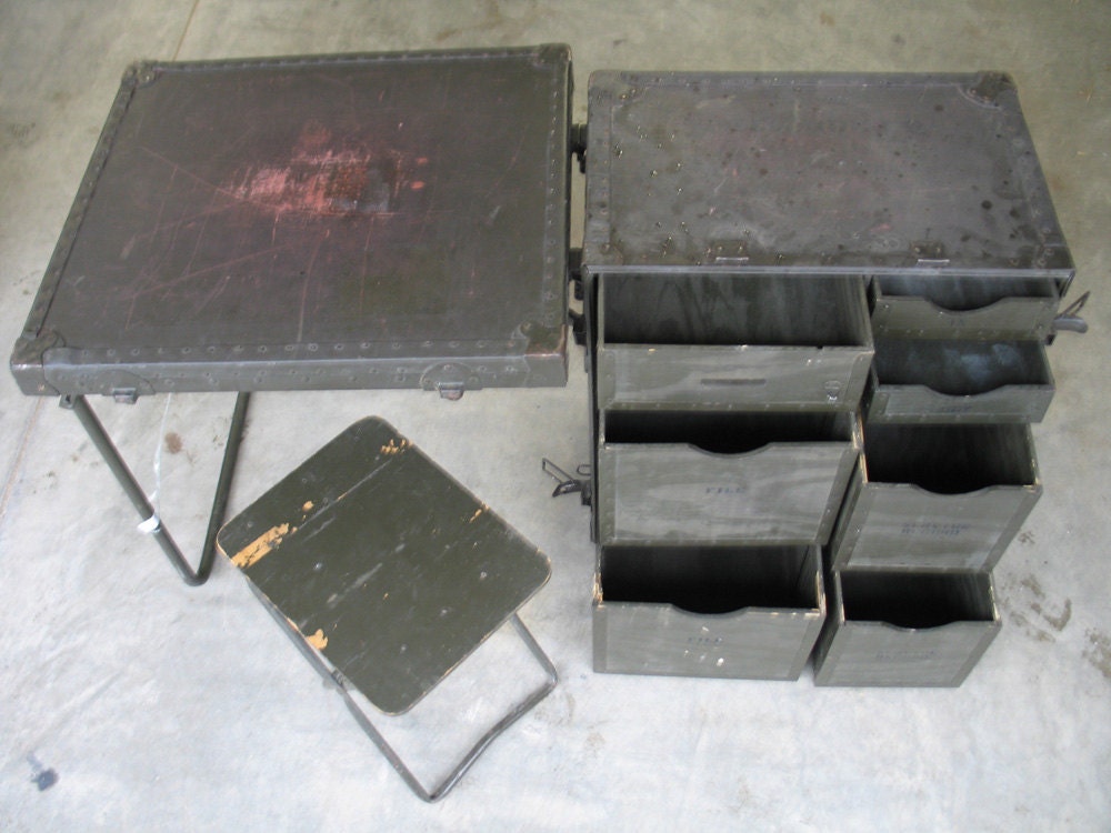 Vintage Military Field Desk US GI Issue