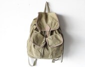 90s patchwork olive canvas RUCKSACK backpack