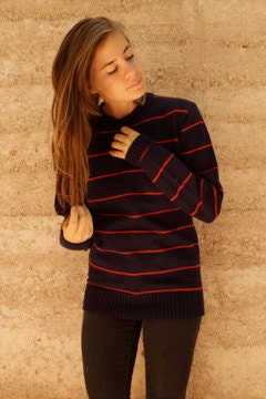 grunge sweater STRIPED crop top BOXY petite SLOUCHY sweater