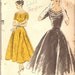 1950s Vogue Dress Pattern Cocktail Dress bust 34 Vogue 9059 complete Vintage Pattern