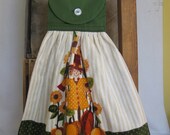 Scarecrow Kitchen Tea Towel U-Pick Top Color Hanging Kitchen Towel with Sunflowers and Scarecrow - SnowNoseCrafts