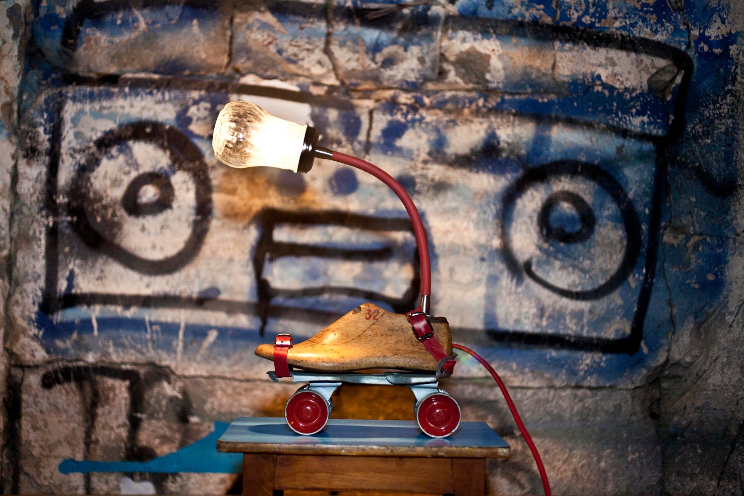 Table Lamp Upcycled Vintage Roller Skates Lamp