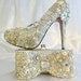 Cinderellas Wish... crystal, glass and pearl covered high heels. Wedding bespoke custom design