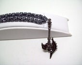Warcraft, mens necklace, WOW, battleaxe, mens jewelry, chainmaille necklace, video game, jewelry