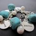 Personalized Bracelet, Charm Bracelet, Mother Bracelet, Sterling Silver, Chunky Bracelet, Turquoise Nuggets, Pearls, Angel Wing, Horse