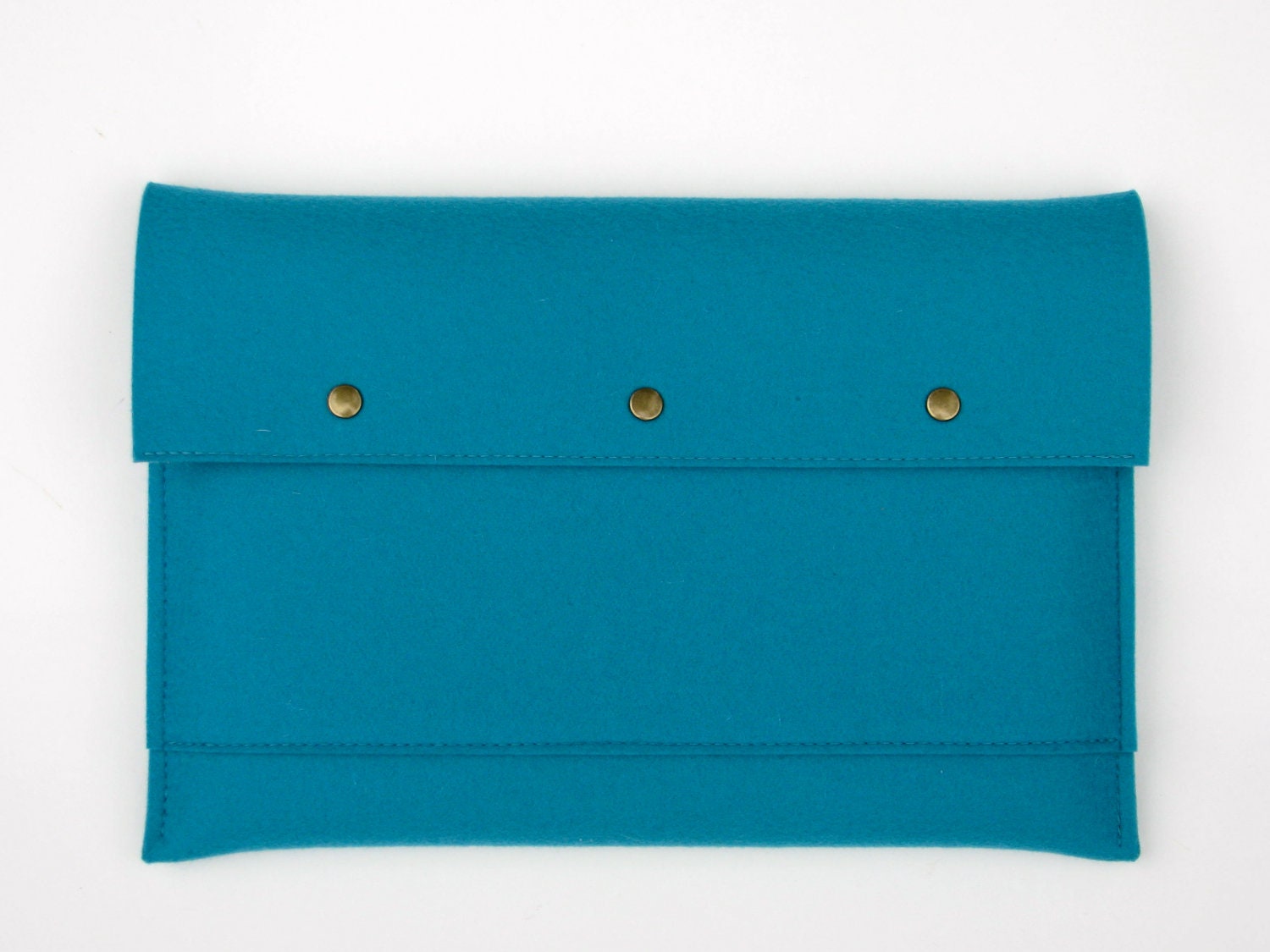 15"  Macbook Pro //  wool felt laptop sleeve in P E A C O C K .  B L U E